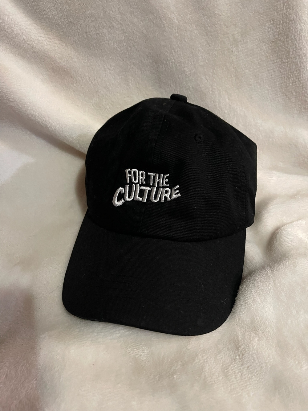 Black Dad Hat with "For The Culture" Embroidery